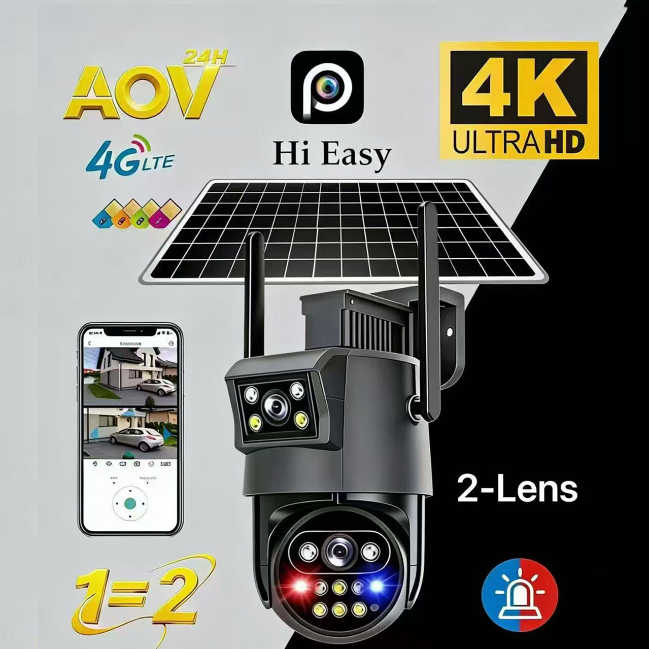 2-Lens 4G Solar Security Camera